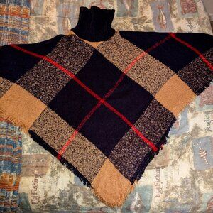 Women's Turtleneck Poncho Sweater.